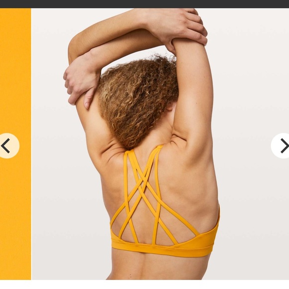 NWT Lululemon free to be serene high neck bra in honey lemon - Picture 3 of 10